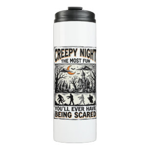 Vintage Halloween Scary Fun Horror Shirt Design_1 Thermal Tumbler