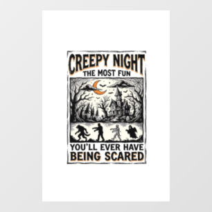 Vintage Halloween Scary Fun Horror Shirt Design_1 Window Cling