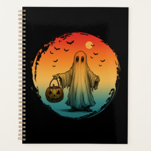 vintage halloween scary ghost pumpkin bats planner