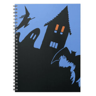Vintage Halloween, Scary Haunted House and Witch Notebook