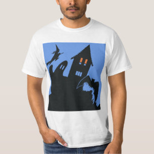 Vintage Halloween, Scary Haunted House and Witch T-Shirt