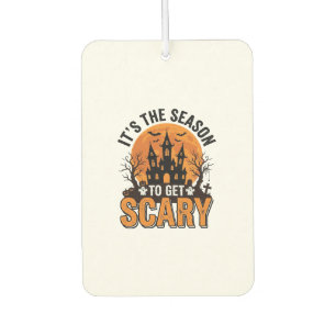 Vintage Halloween Scary Season Haunted Castle Shir Car Air Freshener