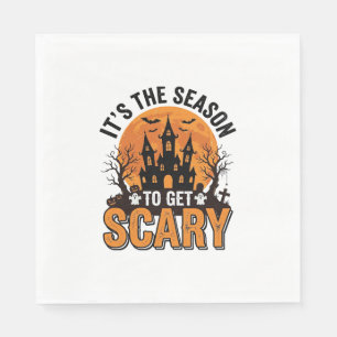 Vintage Halloween Scary Season Haunted Castle Shir Napkin