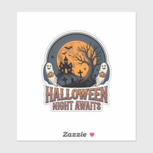 Vintage Halloween Scene Engraved Moon Ghost Shirt_