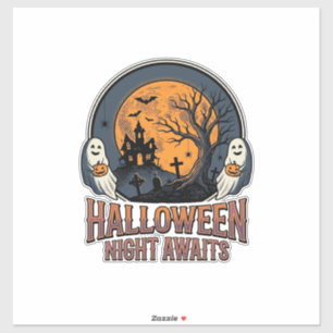 Vintage Halloween Scene Engraved Moon Ghost Shirt_