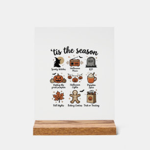 Vintage Halloween Season Checklist Shirt Design_1 Acrylic Sign