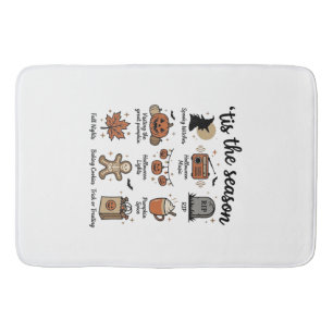 Vintage Halloween Season Checklist Shirt Design_1 Bath Mat