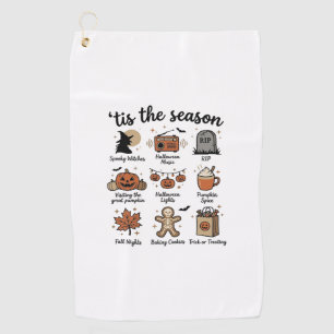 Vintage Halloween Season Checklist Shirt Design_1 Golf Towel