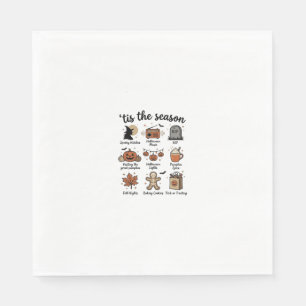 Vintage Halloween Season Checklist Shirt Design_1 Napkin