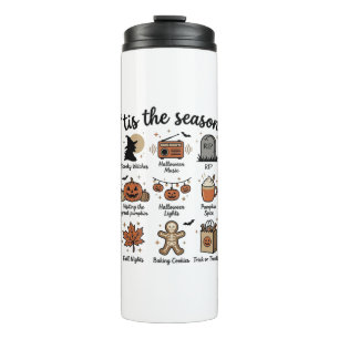 Vintage Halloween Season Checklist Shirt Design_1 Thermal Tumbler