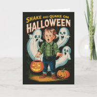Vintage Halloween Shake and Quake Boy and Ghosts