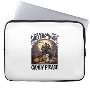 Vintage Halloween Shirt Candy Night Haunted House_ Laptop Sleeve
