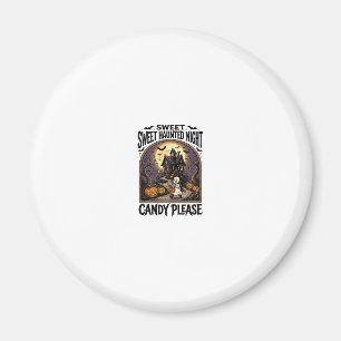 Vintage Halloween Shirt Candy Night Haunted House_ Magnet
