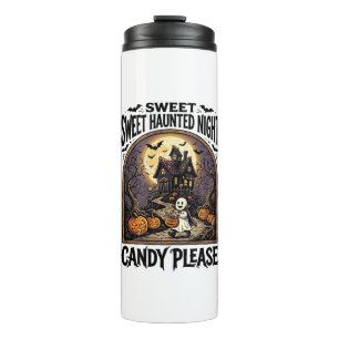 Vintage Halloween Shirt Candy Night Haunted House_ Thermal Tumbler