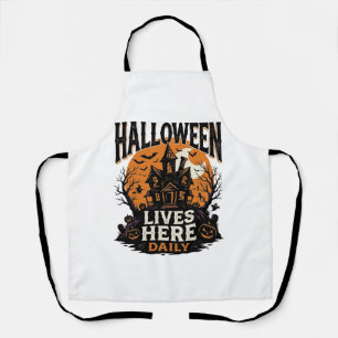 Vintage Halloween Shirt Haunted House Everyday Got Apron