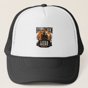 Vintage Halloween Shirt Haunted House Everyday Got Trucker Hat