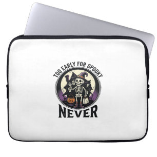 Vintage Halloween Shirt Skeleton Moon Haunted Hous Laptop Sleeve