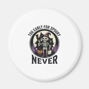 Vintage Halloween Shirt Skeleton Moon Haunted Hous Magnet