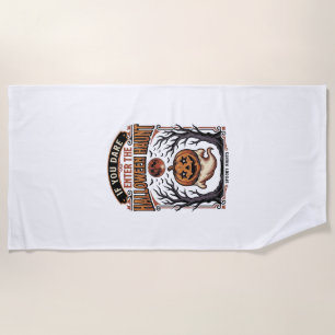 Vintage Halloween Shirt Spooky Engraved Pumpkin Gh Beach Towel