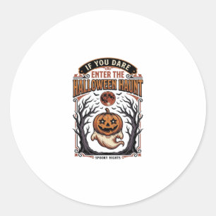 Vintage Halloween Shirt Spooky Engraved Pumpkin Gh Classic Round Sticker