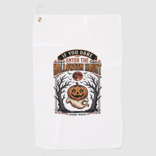 Vintage Halloween Shirt Spooky Engraved Pumpkin Gh Golf Towel