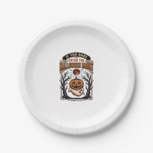 Vintage Halloween Shirt Spooky Engraved Pumpkin Gh Paper Plate