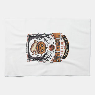 Vintage Halloween Shirt Spooky Engraved Pumpkin Gh Tea Towel