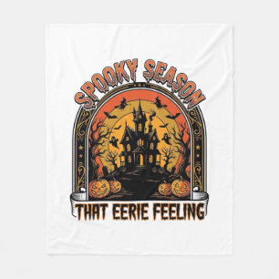 Vintage Halloween Shirt Spooky Season Feeling Desi Fleece Blanket