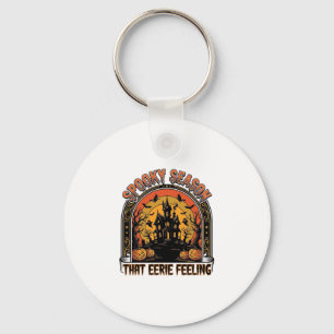 Vintage Halloween Shirt Spooky Season Feeling Desi Key Ring