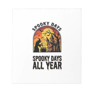 Vintage Halloween Shirt Witch House Bat Moon Desig Notepad