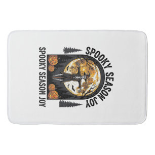 Vintage Halloween Shirt with Scarecrow Moon Art_1 Bath Mat