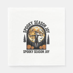Vintage Halloween Shirt with Scarecrow Moon Art_1 Napkin