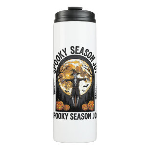 Vintage Halloween Shirt with Scarecrow Moon Art_1 Thermal Tumbler
