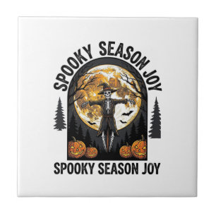 Vintage Halloween Shirt with Scarecrow Moon Art_1 Tile