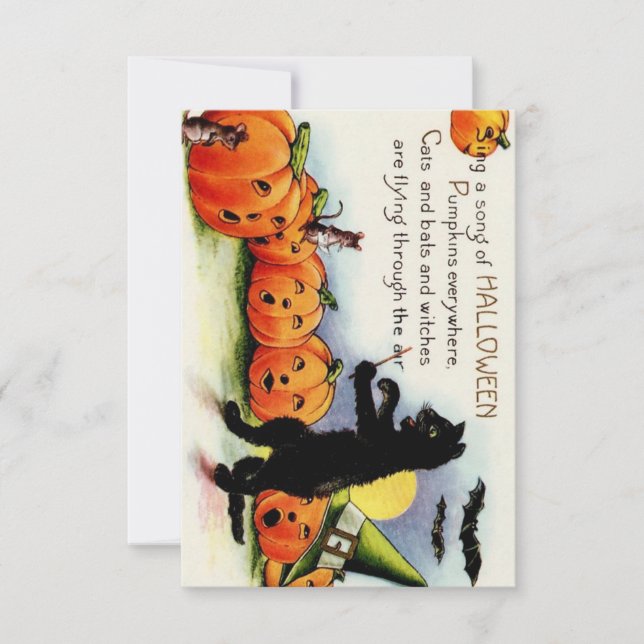 Vintage Halloween Singing Pumpkins Response Card (Front)