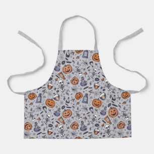 Vintage Halloween Skeleton and Potions Pattern Apron
