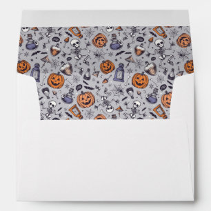 Vintage Halloween Skeleton and Potions Pattern Envelope