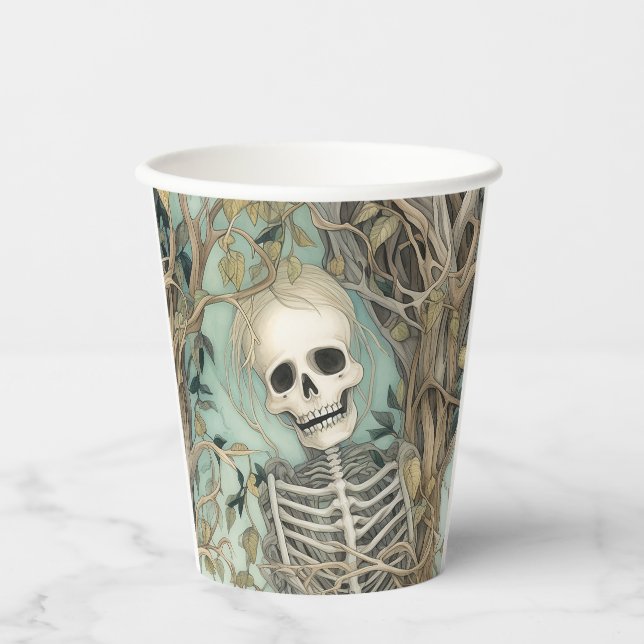 Vintage Halloween Skeleton Paper Cups (Front)