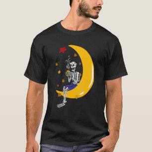 Vintage Halloween Skeleton Pumpkin Spice Latte Syr T-Shirt