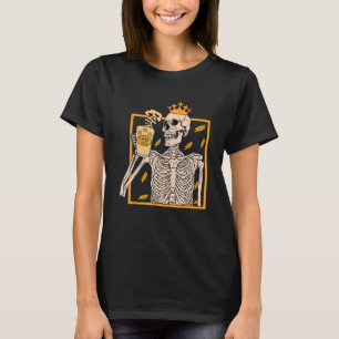 Vintage Halloween Skeleton Pumpkin Spice Latte Syr T-Shirt