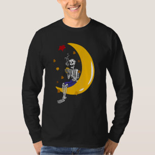Vintage Halloween Skeleton Pumpkin Spice Latte Syr T-Shirt
