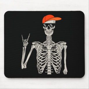 Vintage Halloween Skeleton Rock On Hand Skeleton M Mouse Mat