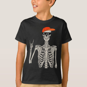 Vintage Halloween Skeleton Rock On Hand Skeleton M T-Shirt