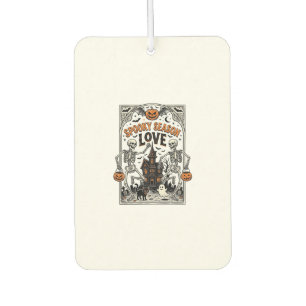 Vintage Halloween Skeleton Spooky Season Love Shir Car Air Freshener