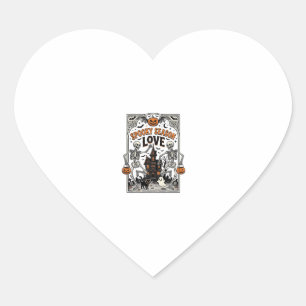 Vintage Halloween Skeleton Spooky Season Love Shir Heart Sticker