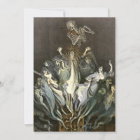 Vintage Halloween, Skeleton Violinist and Ghosts