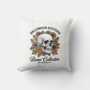 Vintage Halloween Skull Bone Collector Shirt Desig Cushion