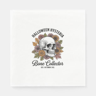 Vintage Halloween Skull Bone Collector Shirt Desig Napkin