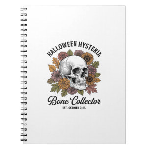 Vintage Halloween Skull Bone Collector Shirt Desig Notebook