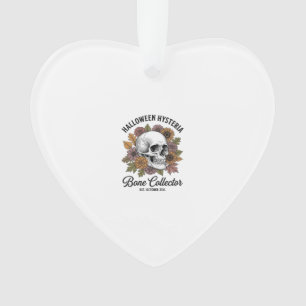 Vintage Halloween Skull Bone Collector Shirt Desig Ornament